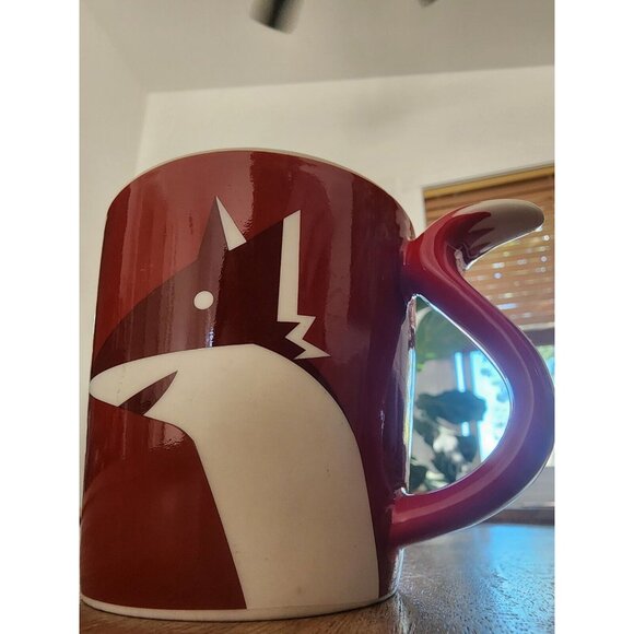 2012 Starbucks Red Fox Tail Handle Coffee Cup Tea Mug | 8oz | Porcelaine - Picture 3 of 6